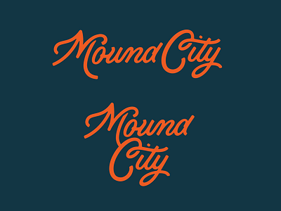 Mound City cutting room hand lettering logotype type