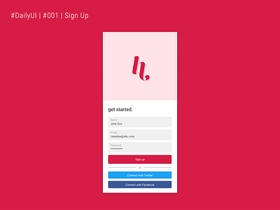#DailyUI | #001 | Sign Up