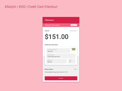 #DailyUI | #002 | Credit Card Checkout credit card checkout dailyui dailyui 002