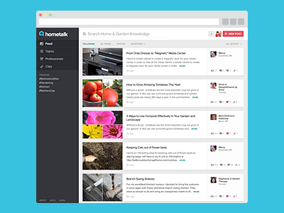 Hometalk - List View feed ui ux