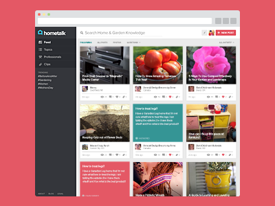 Hometalk - Grid View feed ui ux