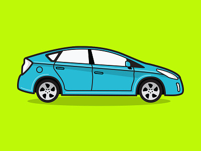 Prius blue car illustration prius