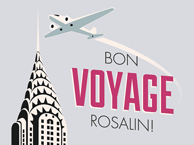 Bon Voyage invitation vintage