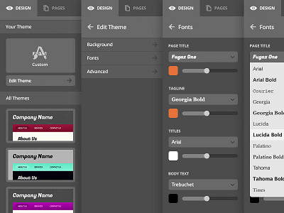 Editor Panel States design editor panel ui ux web