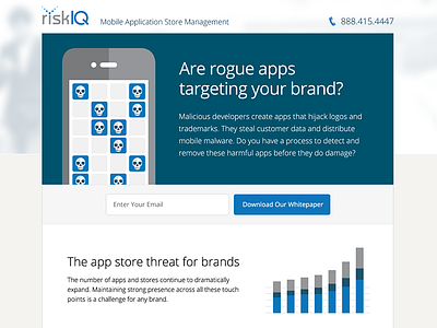 RiskIQ Landing Page landing page ui