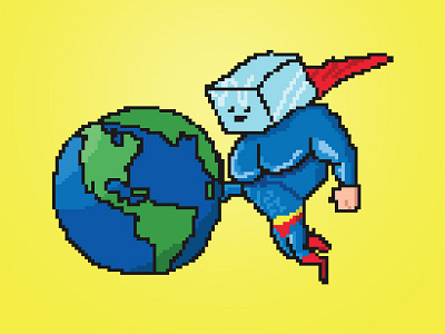 Ice Cube Man 16 bit 8 bit superhero