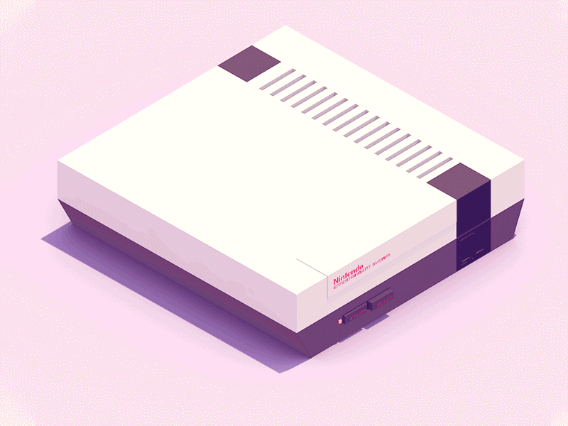 Nintendo NES 3d 3d art 80s c4d cinema4d design game gif isometric loop nes nintendo oldschool pastel retrogame zelda