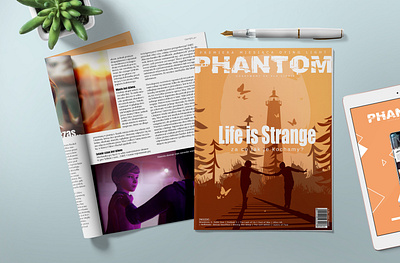 "PHANTOM" magazine design game gamer illustration illustrator indesign lifeisstrange magazine magazine cover magazine design