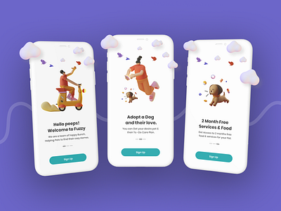 Onboarding Screens - 3D Illustrations