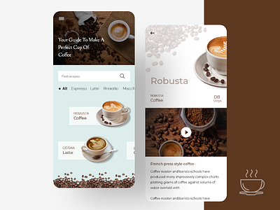 Coffee Recipe App - Concept.