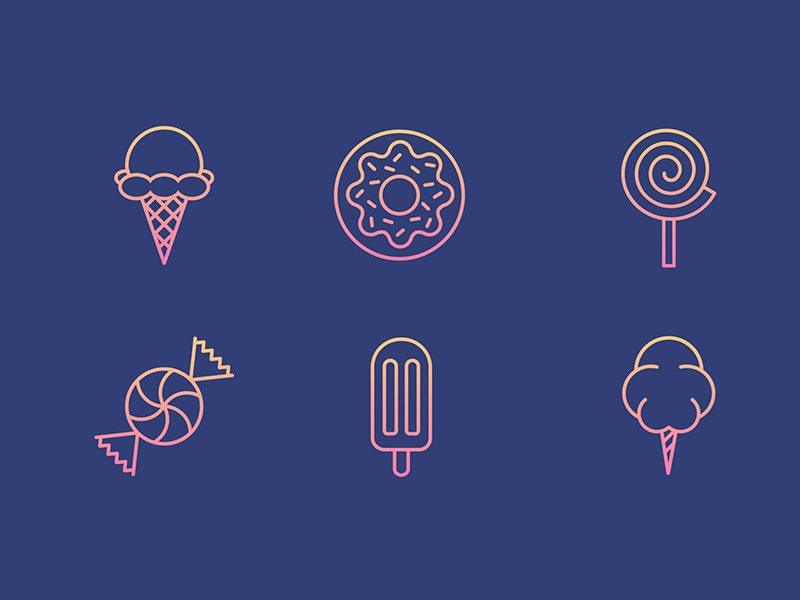 Sweet Icon Set Pt. 1 donut cotton candy ice cream candy sweets sugar icons icon