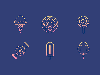 Sweet Icon Set Pt. 1 candy cotton candy donut ice cream icon icons sugar sweets