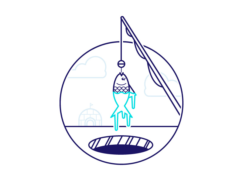 Ice Fishing illustration weeklyillochallenge fishing pole ice fishing igloo ice fishing fish