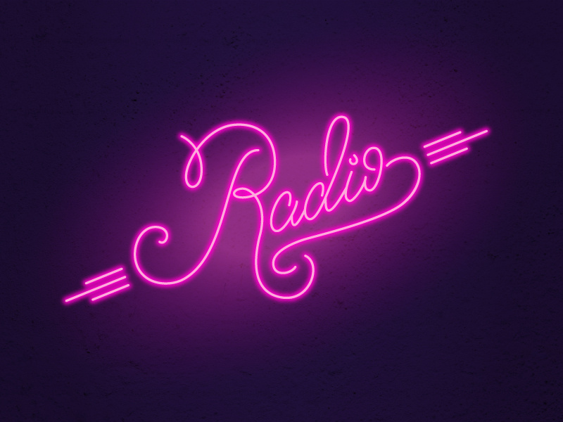 Neon Lettering radio neon sign neon hand lettering lettering weeklyillochallenge