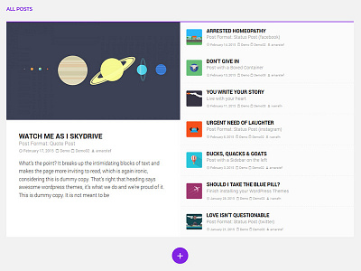 Calypso Material Design Blog Post Area