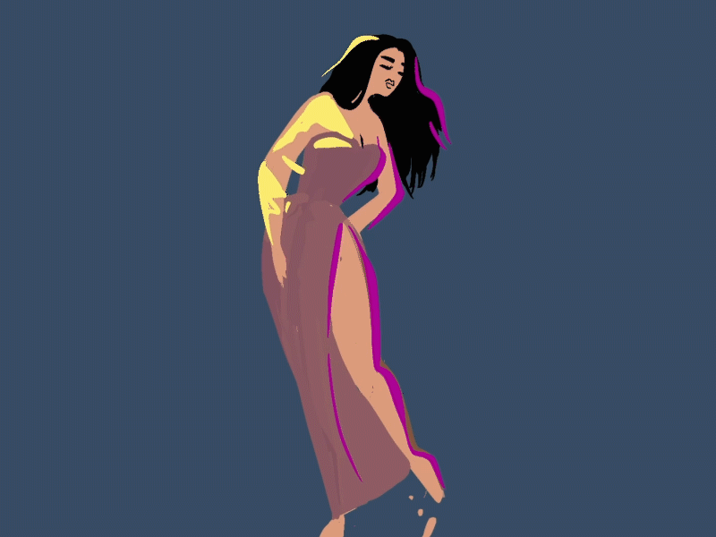dancing animation blue character animation character design dance design digital exercise flow gif illustration light loop procreate procreate app procreateapp sexy stage woman