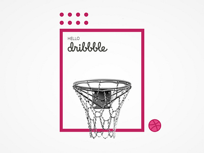 Hello Dribbble clean collage design first shot illustration vector