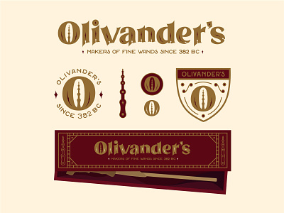 Olivander's Wands Logo brand design brand identity branding branding design illustration illustration art logo typography vector vector illustration