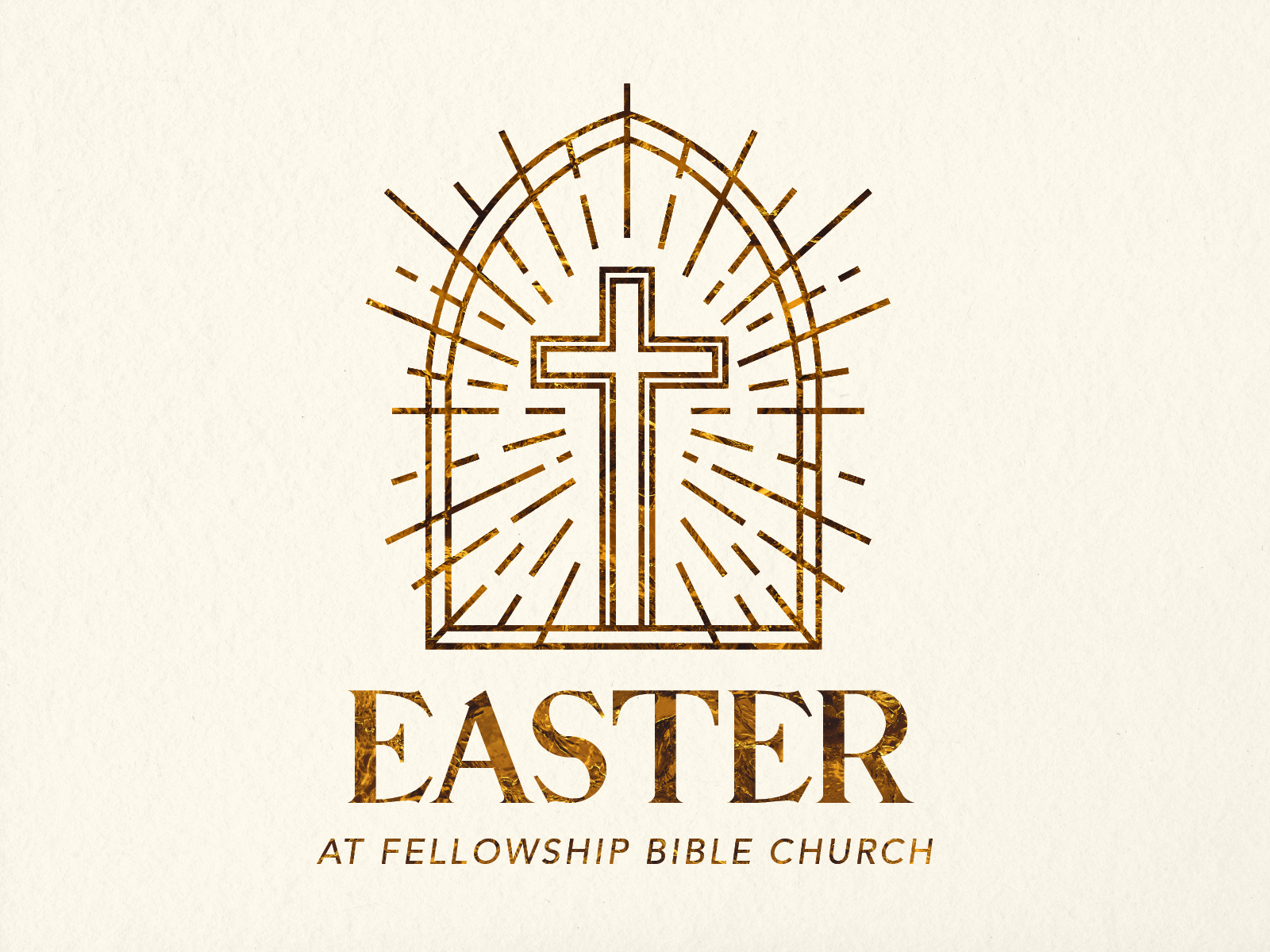 Easter at Fellowship Bible Church church design church easter church graphic easter easter 2022 easter line art easter promotional easter sermon gold foil illustration line art typography vector vector illustration