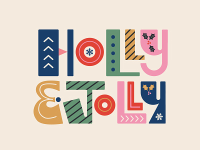 Holly & Jolly Type Illustration