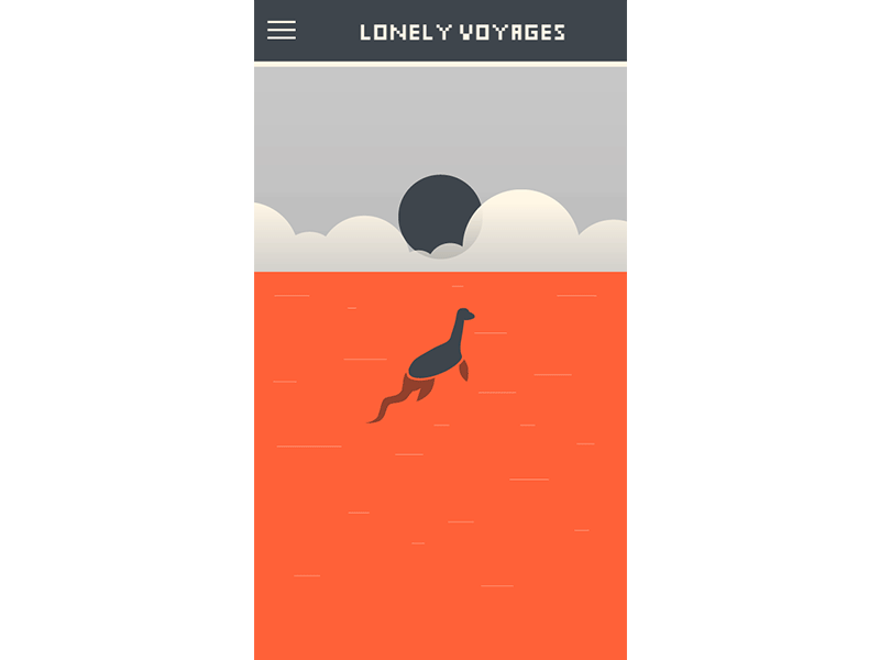 Lonely Voyages aftereffects android animation dinosaure game intro gif illustrator loch ness monster