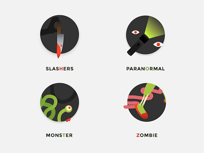 Horror Icons green horror icon icon set icons illustrator monster paranormal set slashers zombie