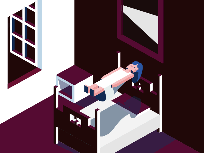 Abduction abduction after effects alien horror illustrator isometric motion night nightmare sleep vector woman