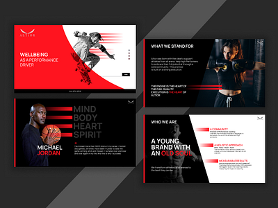Pitch deck design black branding design graphic design pitch deck powepoint presentation red sports