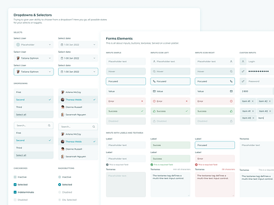 UI kit elements checkboxes concept dropdowns forms inputs selects ui ui kit ux