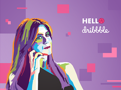 Hello Dribbble! debut design dribbble friends hello illustration portrait ui vector wpap