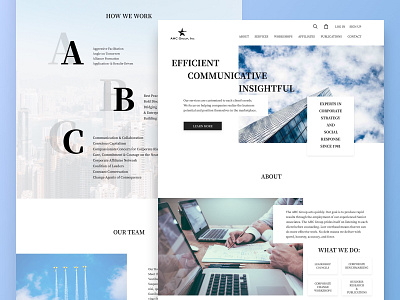 Consulting Company Website Redesign blue branding company concept consulting redesign typography ui ux web web design website website design white