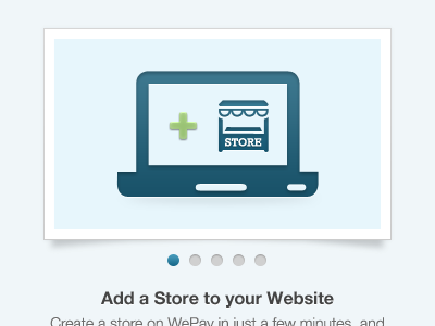 Slider - Add a Store bullets e-commerce icon illustration shadow slider steps store wepay