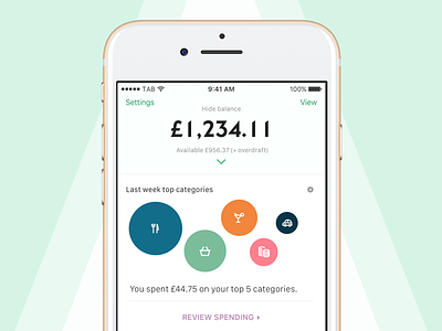 Valo (Concept for Yolt) app banking categories concept finance fintech interface ios iphone money ui ux