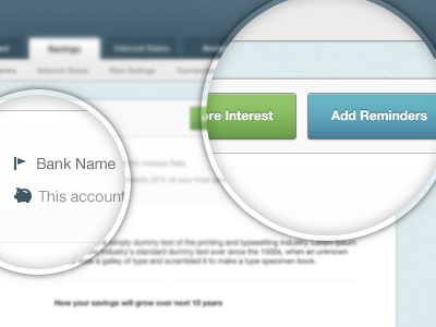 Web App Details app bank buttons pig tabs wealthbird web app