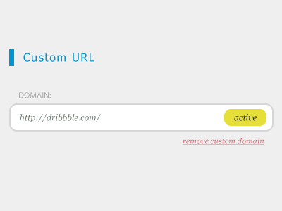 Custom Domain blue domain gray input input field minimalistic yellow