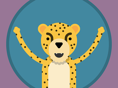 Cheetah award badge cat character cheetah gamification illustration rawr