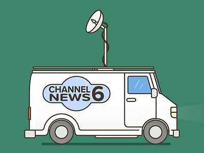 News Channel 6 Van (The Simpsons) broadcast collection illustration news the simpsons van vehicle