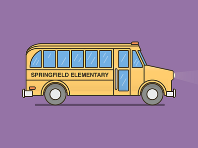 Otto Mann's School Bus bus elementary icon illustration mann otto school simpsons