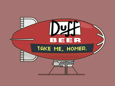 Duff Beer Blimp aviation beer blimp duff illustration simpsons