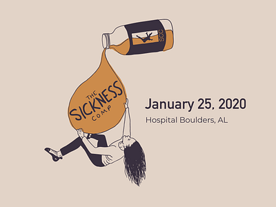 The Sickness Comp 2020 climbing illustration logo