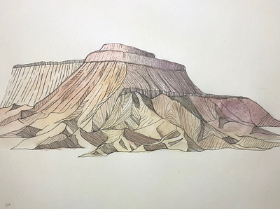 Grand Mesa Illustration illustraion mountain watercolor