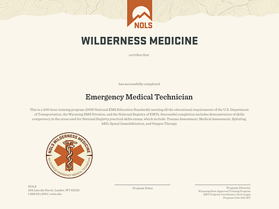 Wilderness Medicine Certification certificate certification diploma print