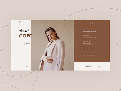 ganni credit card checkout dailyui dailyui002 e commerce fashion ui