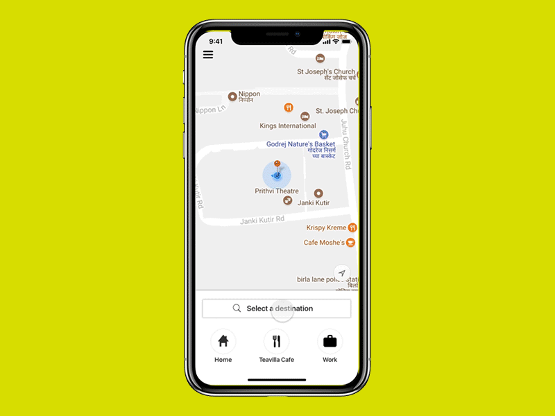 OlaCabs Ride Select Flow Redesign