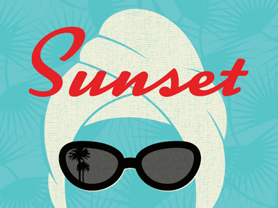 Theater Poster female illustration palm trees sunglasses turban