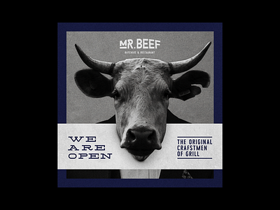 COW / Mr. Beef brand branding butcher cow cowboy grill restaurant restaurant branding vintage