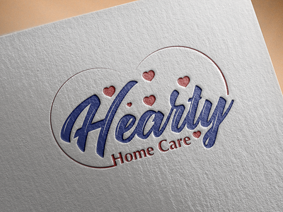 hearty home care logo branding design illustrator lettering logo typography