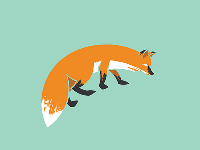 Prowl animal art brush stroke fox graphic design icon illustration logo logo design