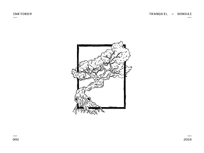 Inktober 02 - Tranquil 02 2018 bonsai tree illustration ink inktober inktober2018 tranquil