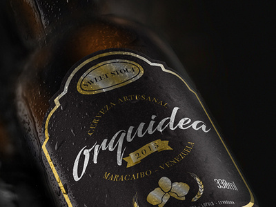 Orquidea Sweet Stout brand and identity design label design